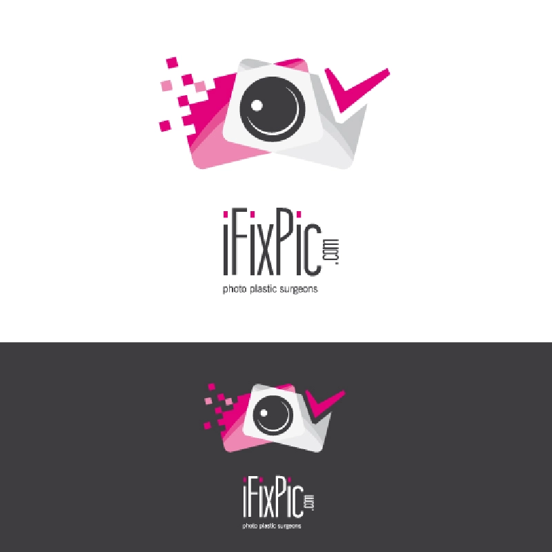 Camera with bokeh dots logo idea for portrait photographers