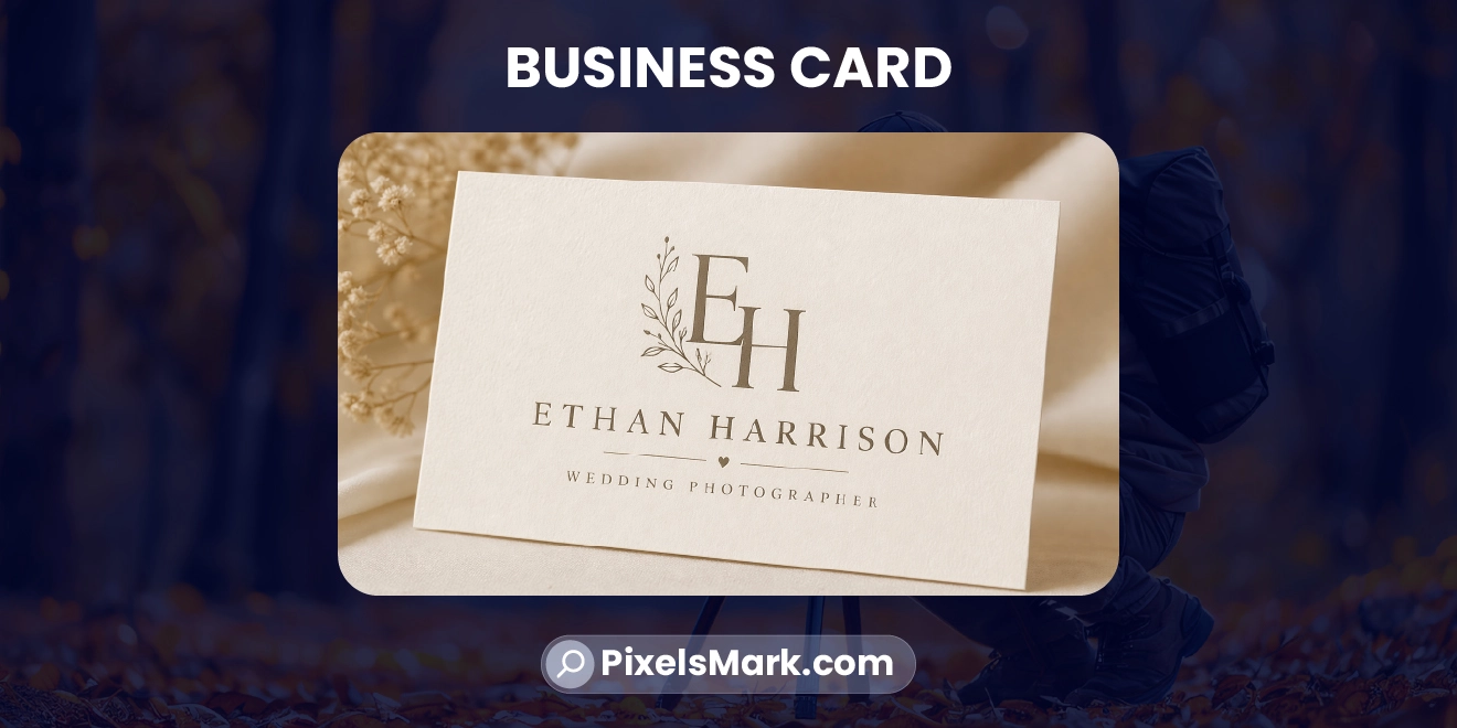 Wedding photographer logo ideas 2026 showing elegant script branding for photography business
