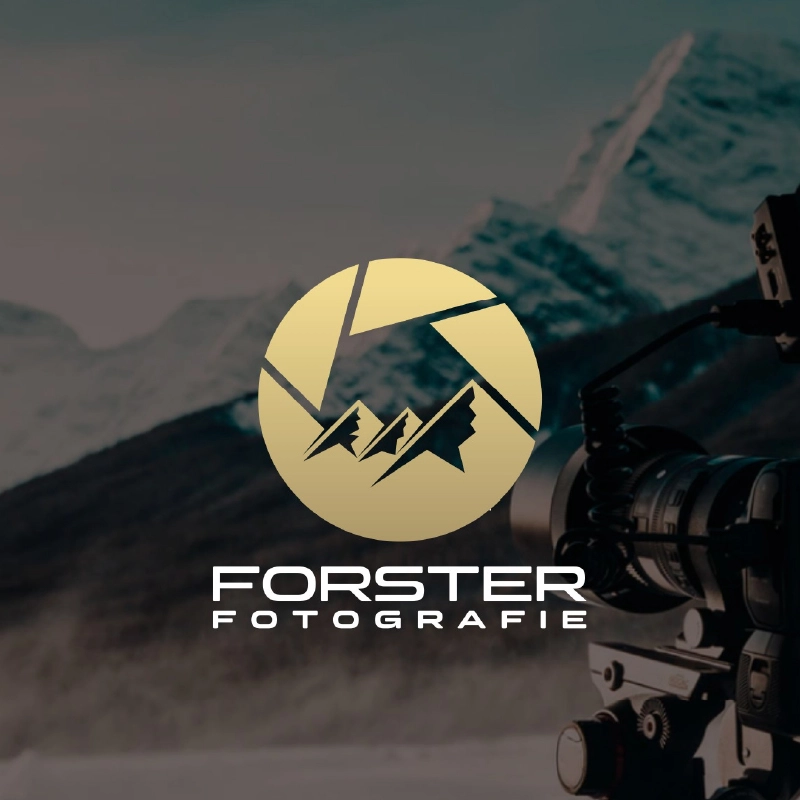 Ultra-minimal shutter aperture logo idea for photographers